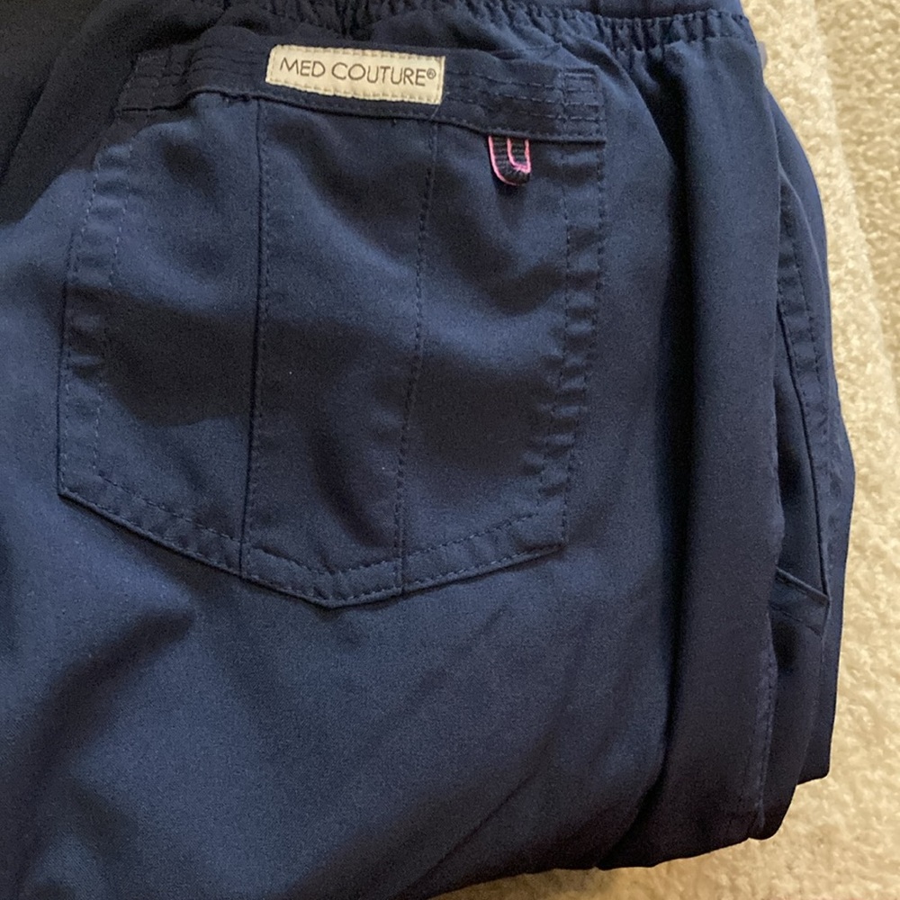 Med Couture Flare Navy Scrub Pants - Picture 6 of 6